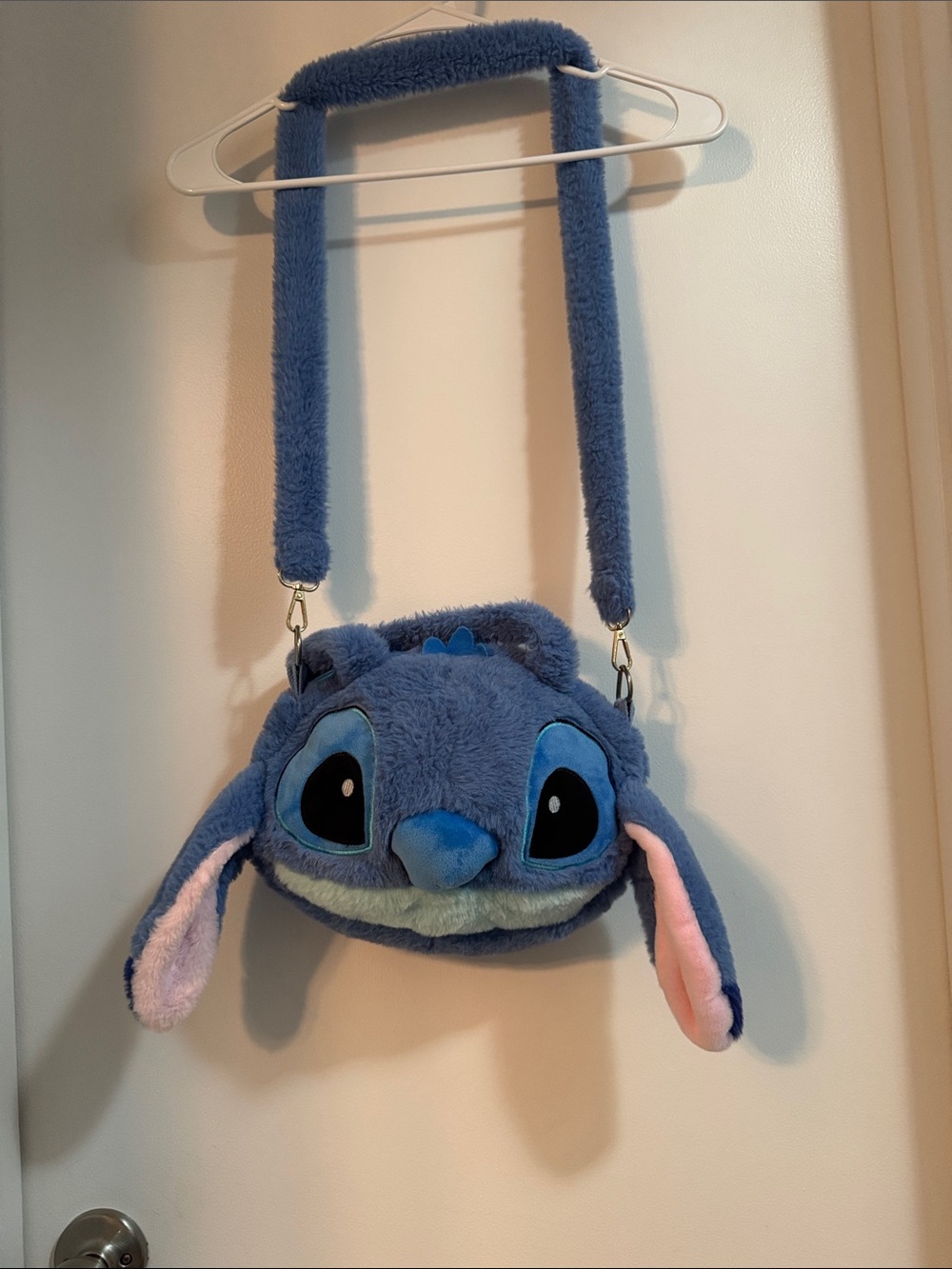 Blue Plush Stitch Crossbody Bag for Kids - Cartoon Shoulder Purse